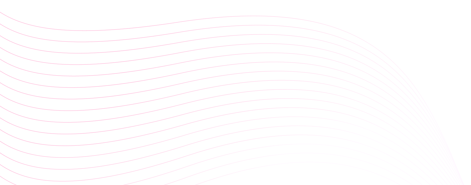 Lignes fines, courbes et parallèles s'écoulant horizontalement de gauche à droite sur fond noir.