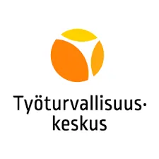 Työturvallisuuskeskuksen oranssin ja keltaisen ympyrän logo.