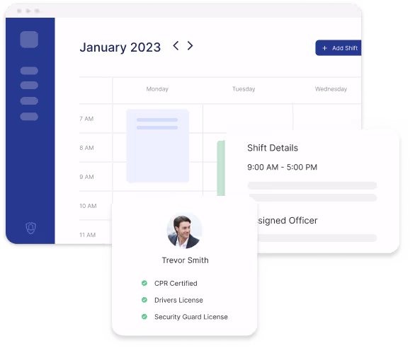 guard scheduling user interface