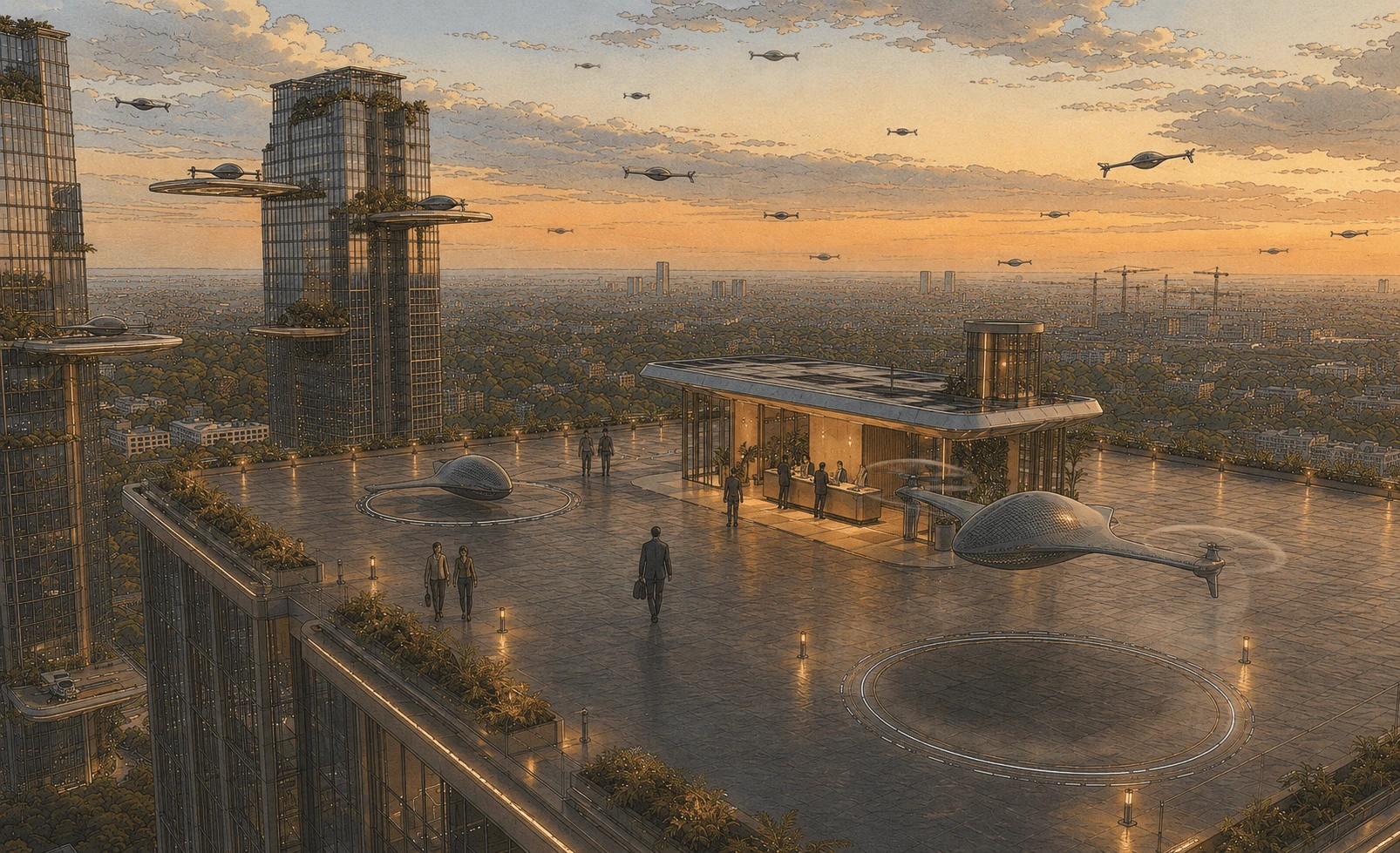A world where the rooftop becomes the new driveway.