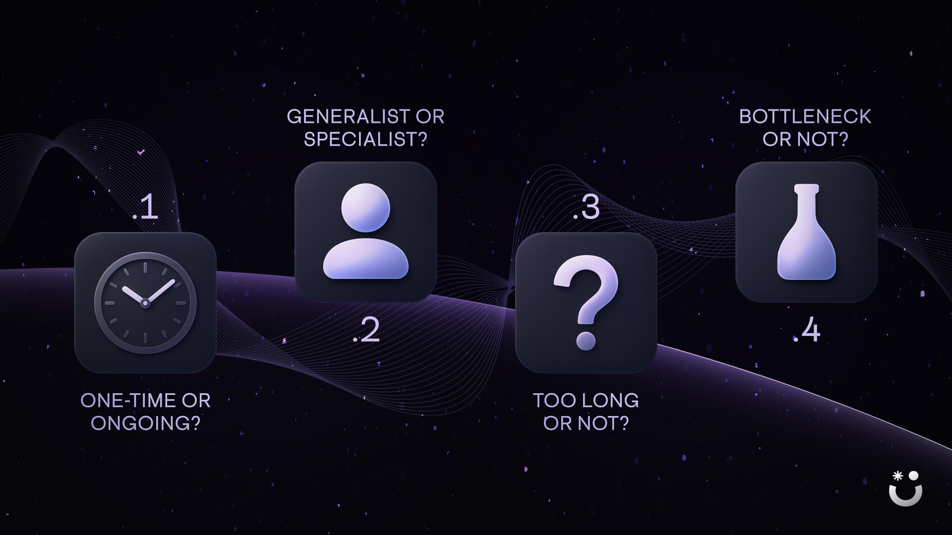 Four questions to ask if you're hiring a graphic designer or creative professional.