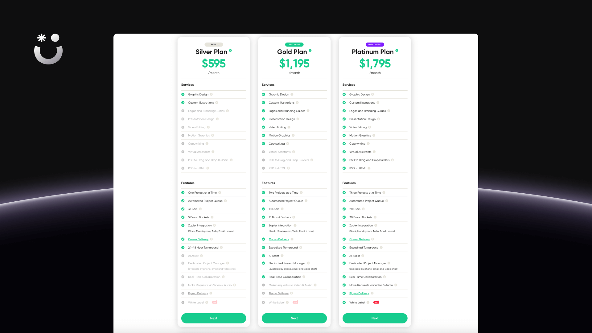 Flocksy's pricing page outlining their available plans.