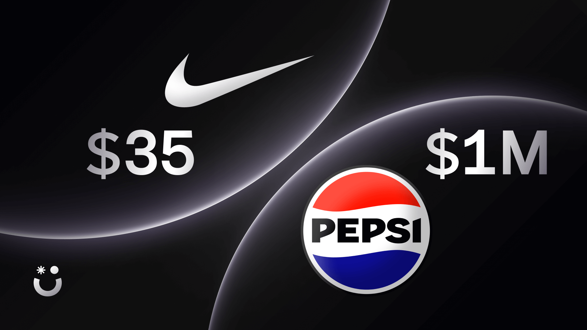 Comparison of Pepsi and Nike logo over their cost.