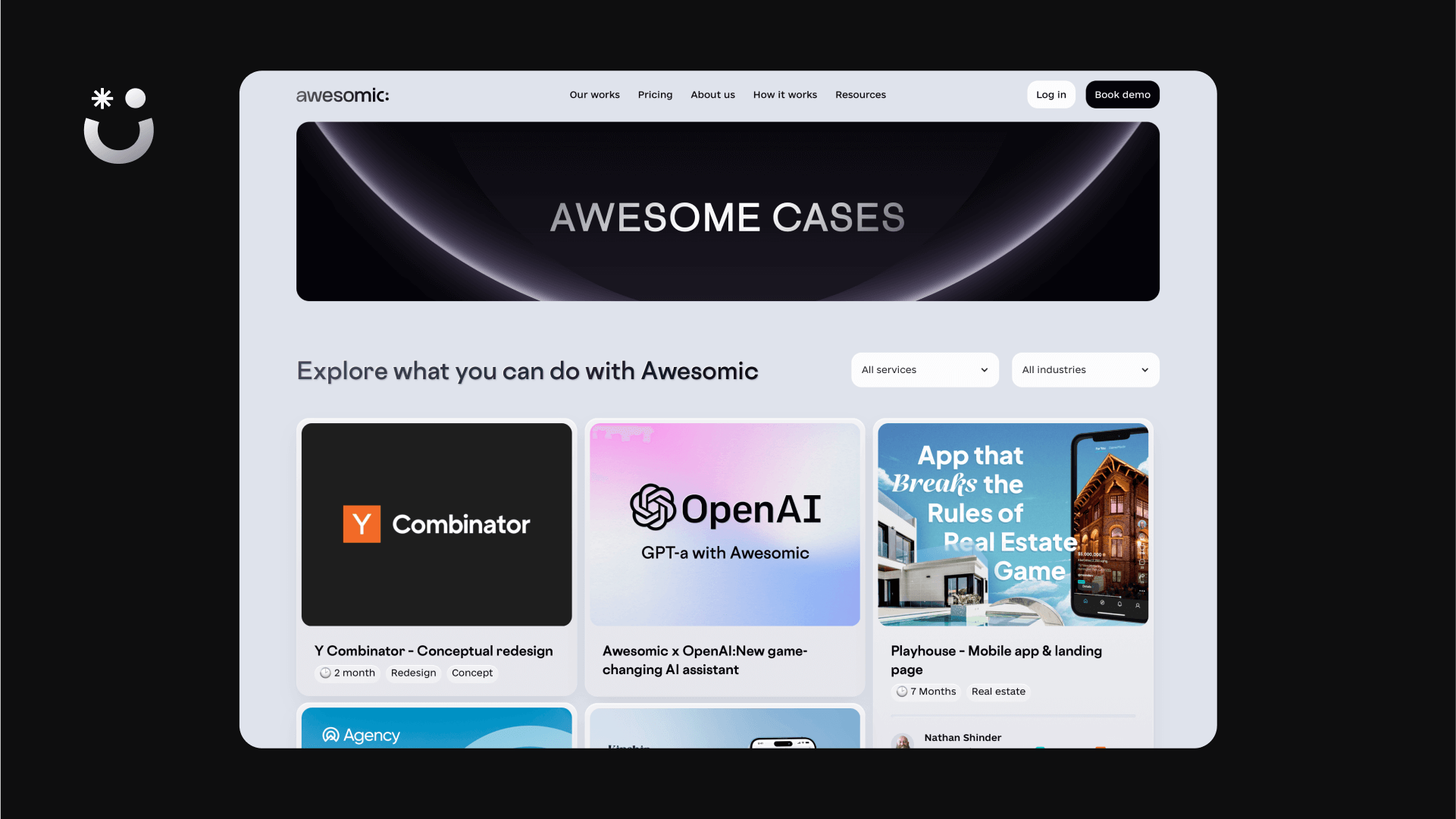 A screenshot from Awesomic's case studies page, to showcase expertise and trustworthiness of the company.