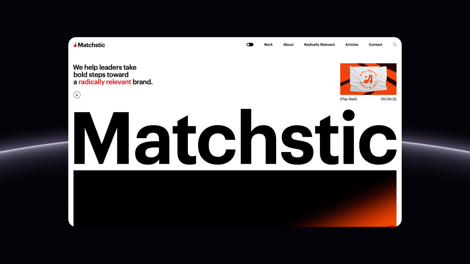 Matchstic homepage showcasing strategic branding solutions for clients like Coca-Cola and UPS.