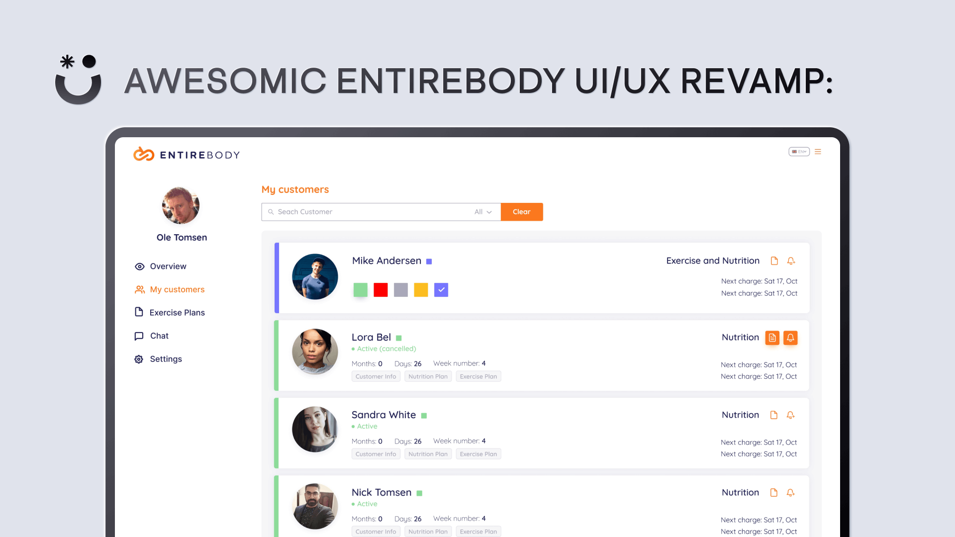 An example of Awesomic's UI/UX revamp for a client. 