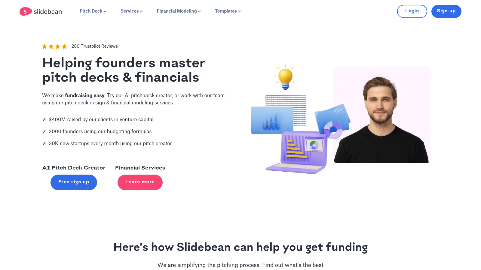 Slidebean as one of the top pitch deck design agencies