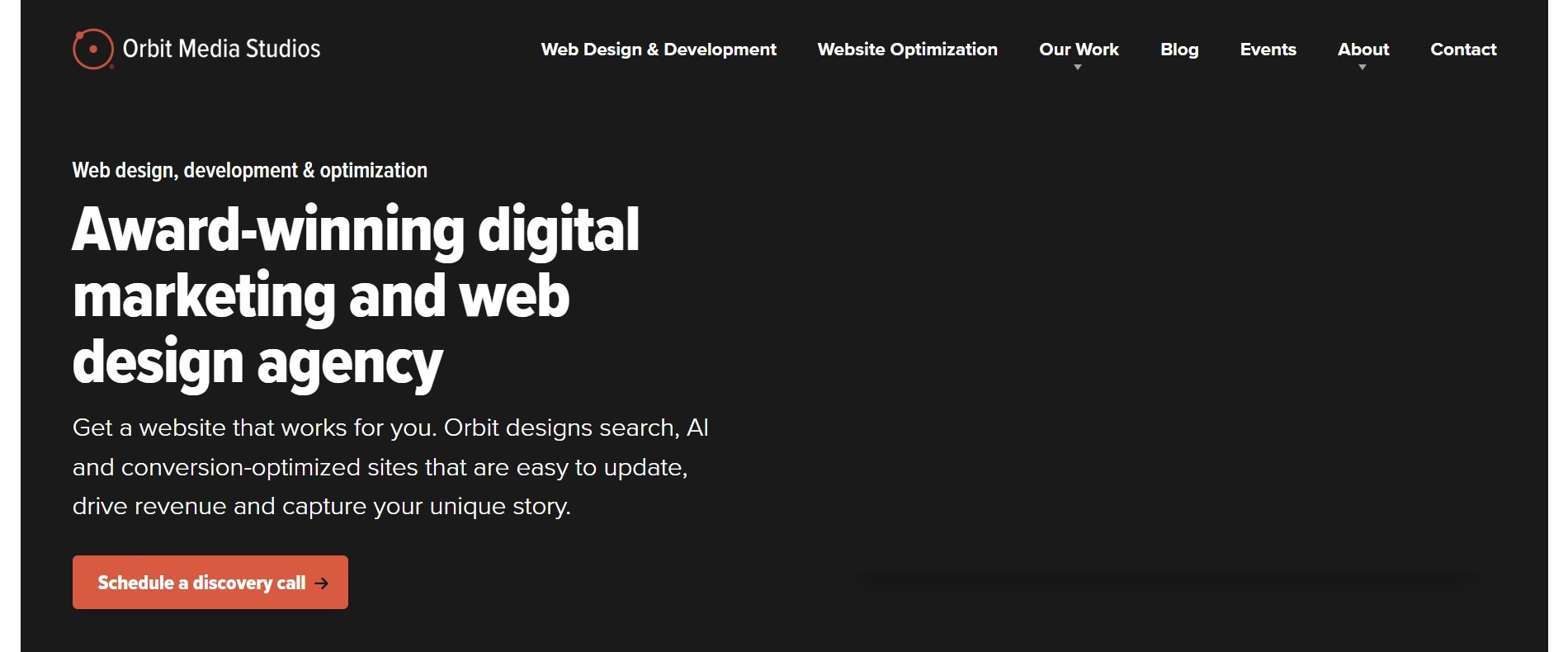 Orbit Media as one of the best manufacturing website design agencies