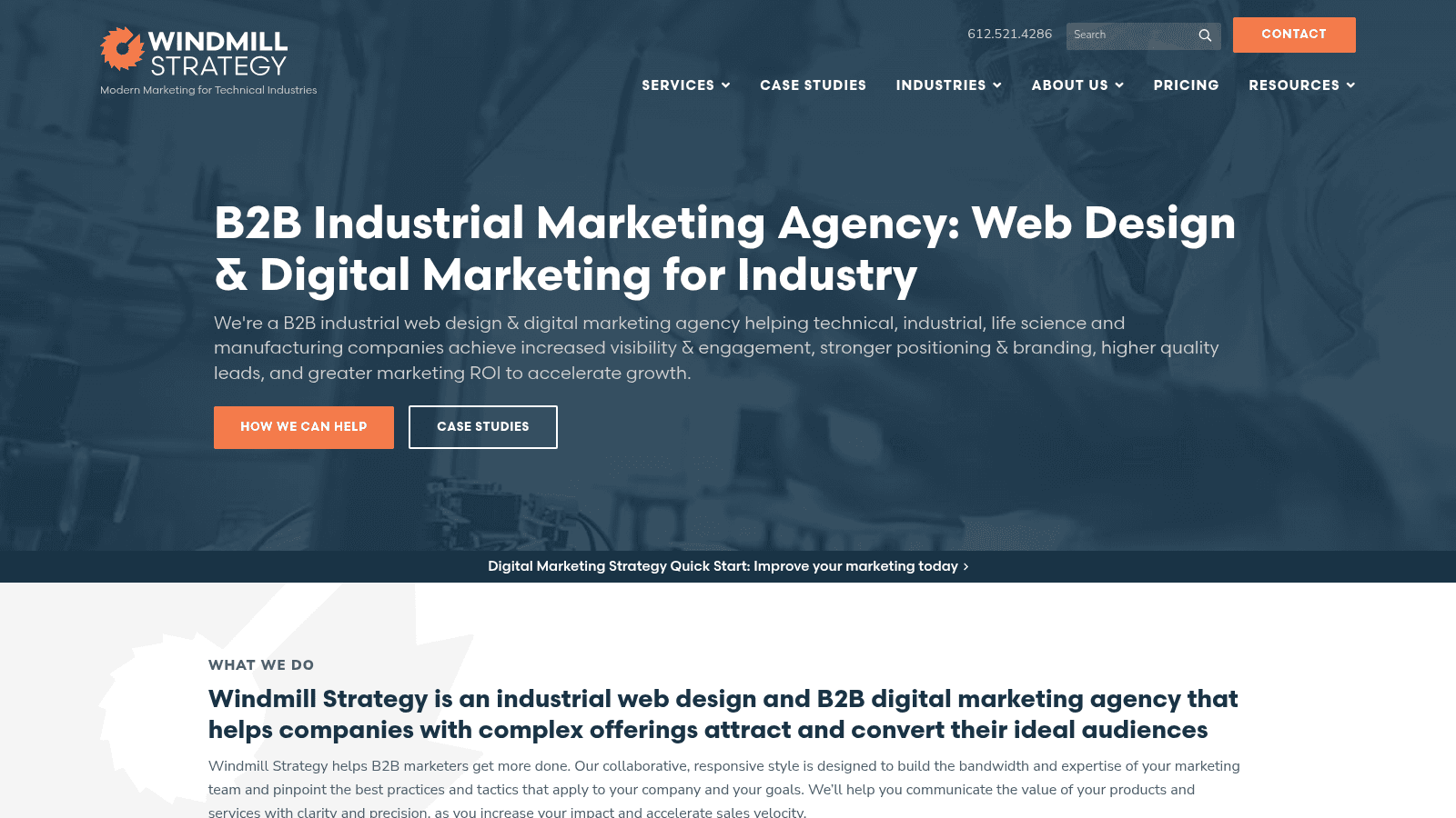 Windmill Strategy as one of the best manufacturing website design agencies