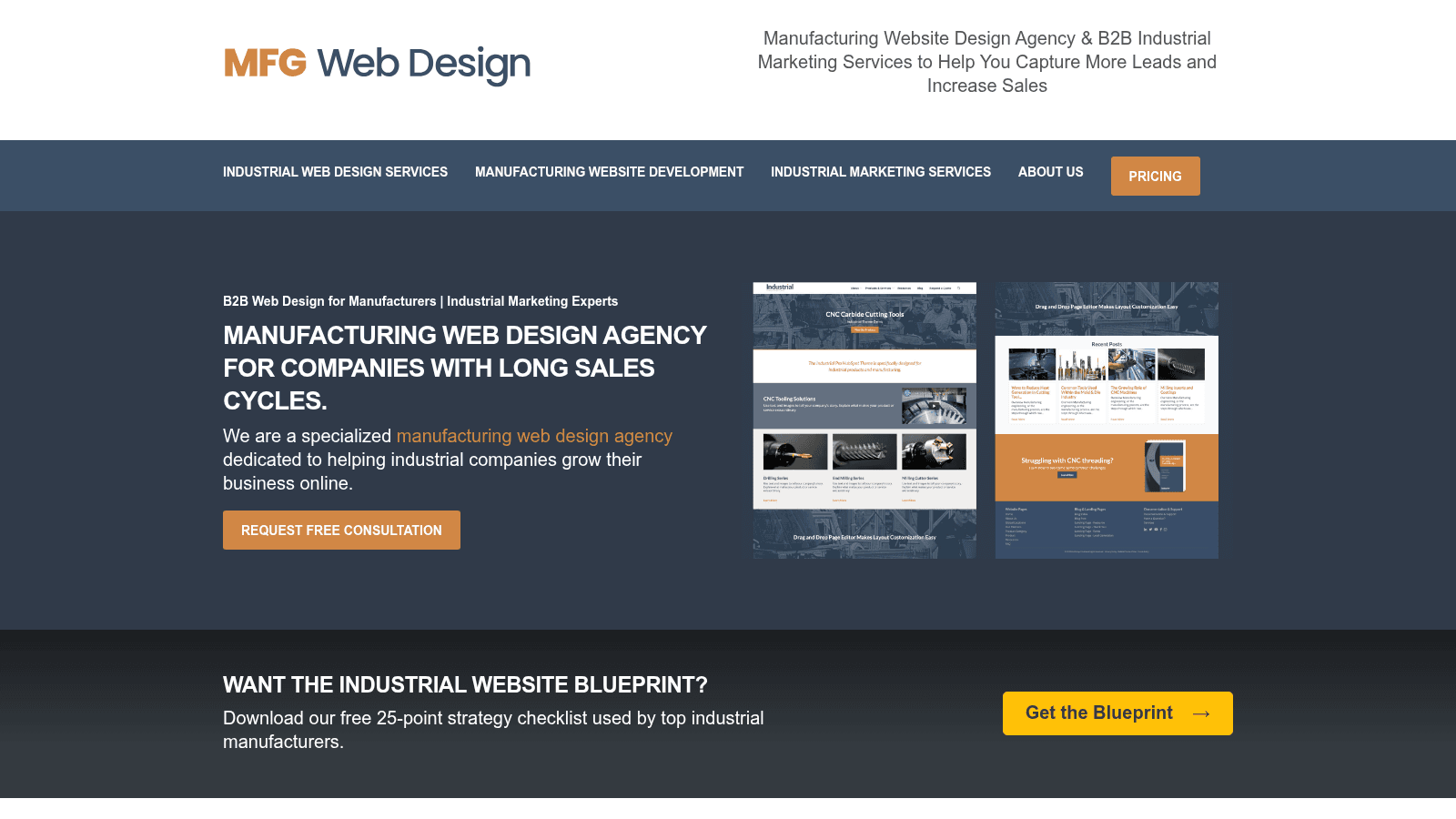 MFG Web Design as one of the best manufacturing website design agencies