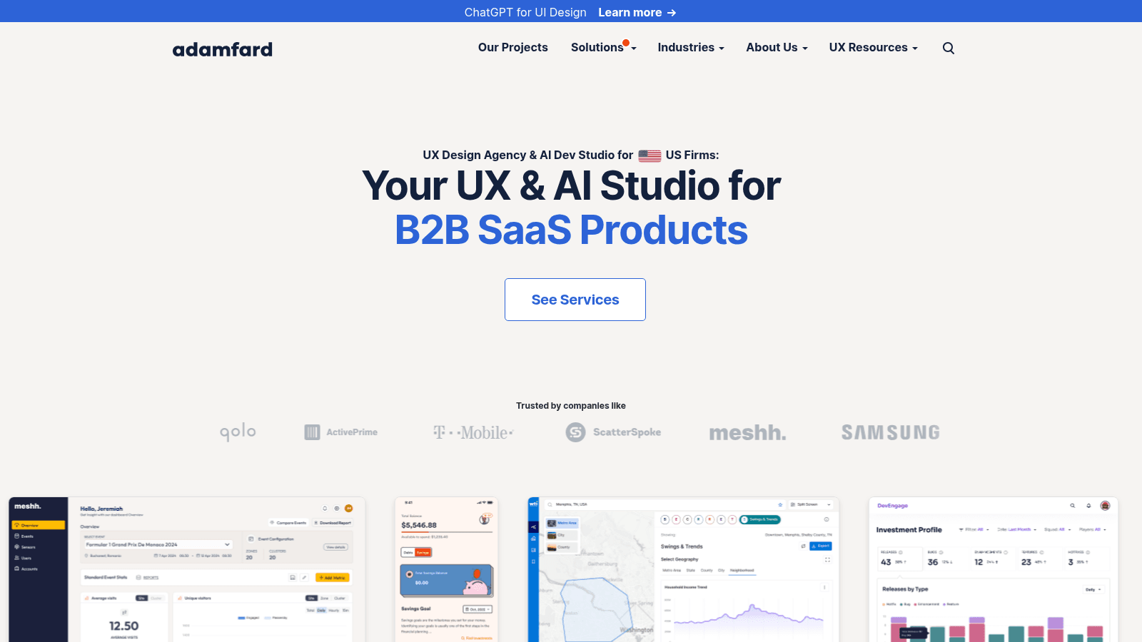 Adam Fard UX Studio as one of the best AI design agencies
