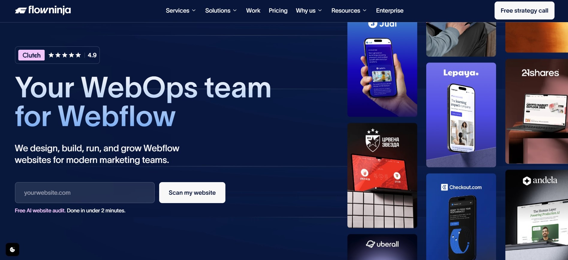 Flow Ninja as one of the top webflow design agencies