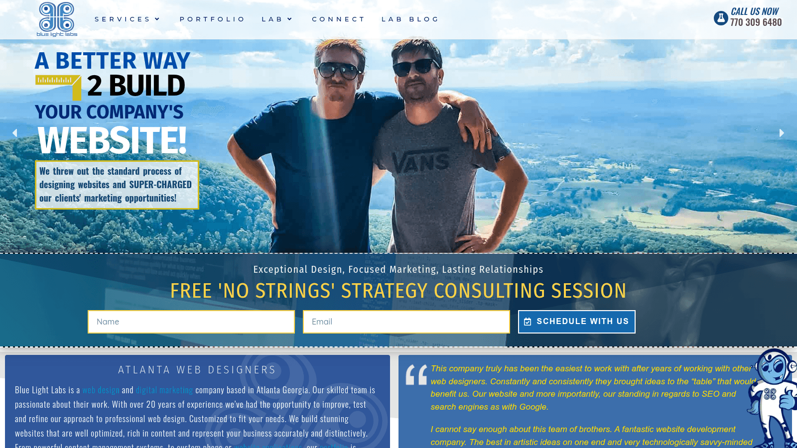 Blue Light Labs as one of the top web design agencies Atlanta to hire
