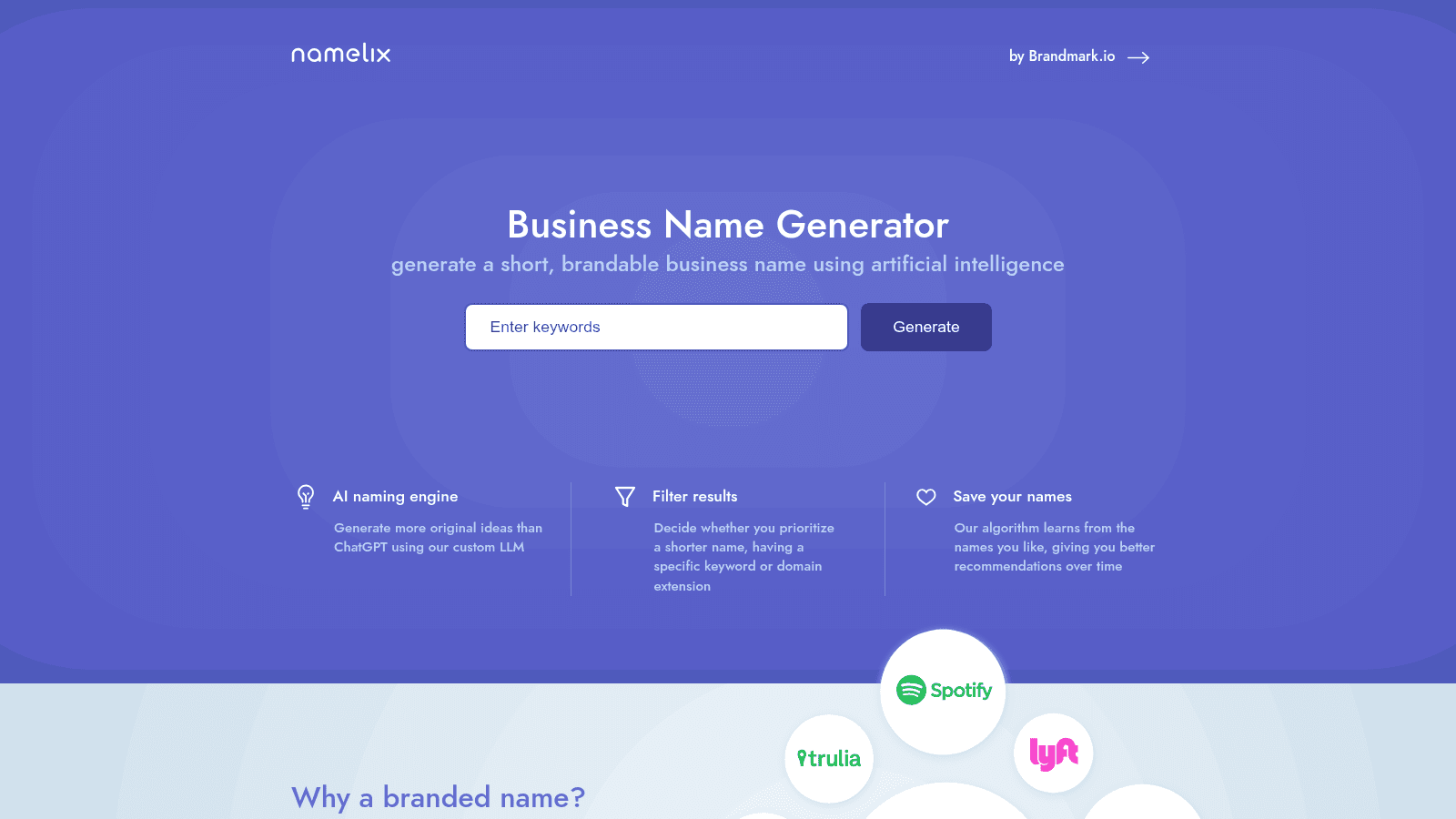 Namelix as a top branding tool for startups