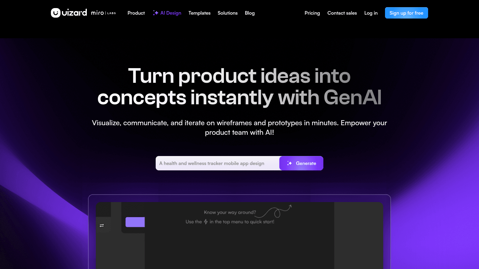 Uizard as top product design software