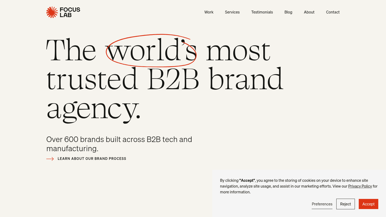 Focus Lab as a top B2B brand agency