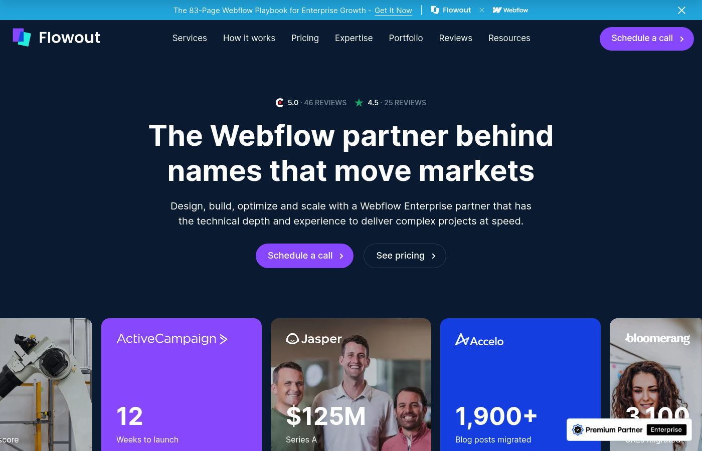 Flowout as a top Webflow design subscription