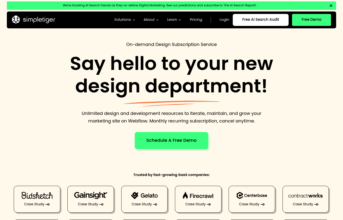 SimpleTiger as a top Webflow design subscription