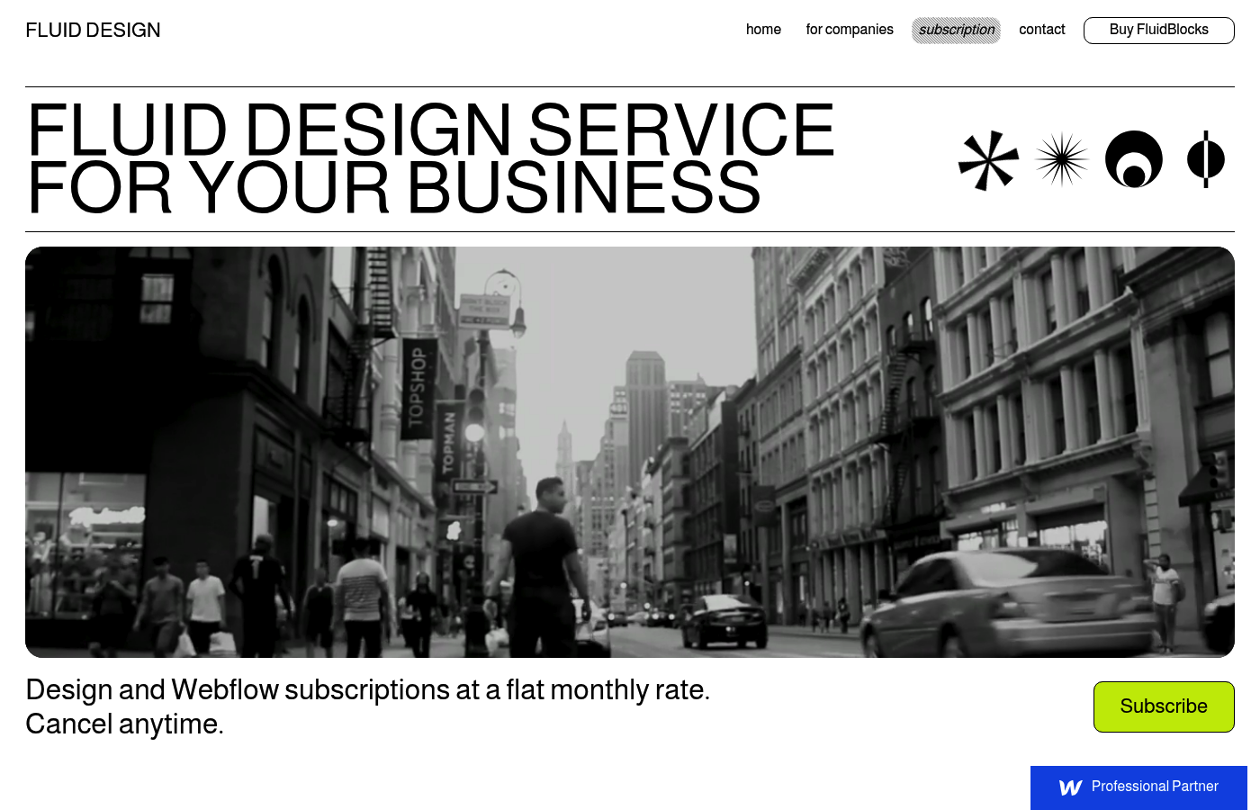 Fluid Design as a top Webflow design subscription