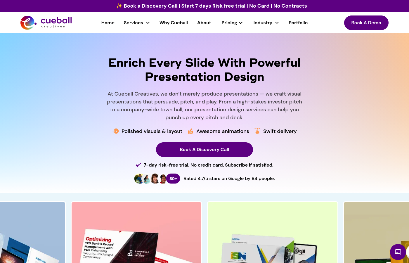 Cueball Creatives as a top presentation design subscription