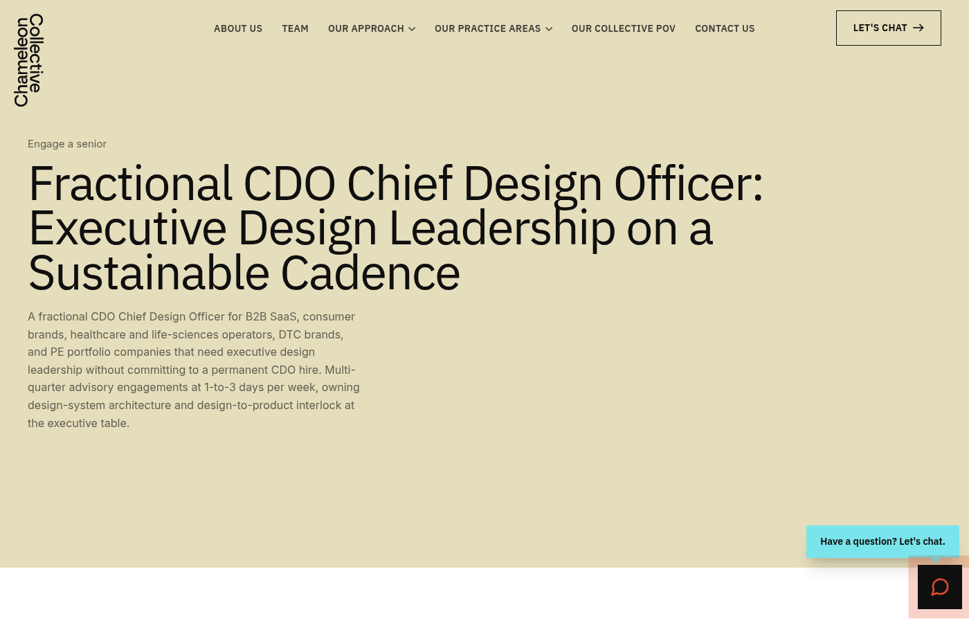 Chameleon Collective as a fractional design lead
