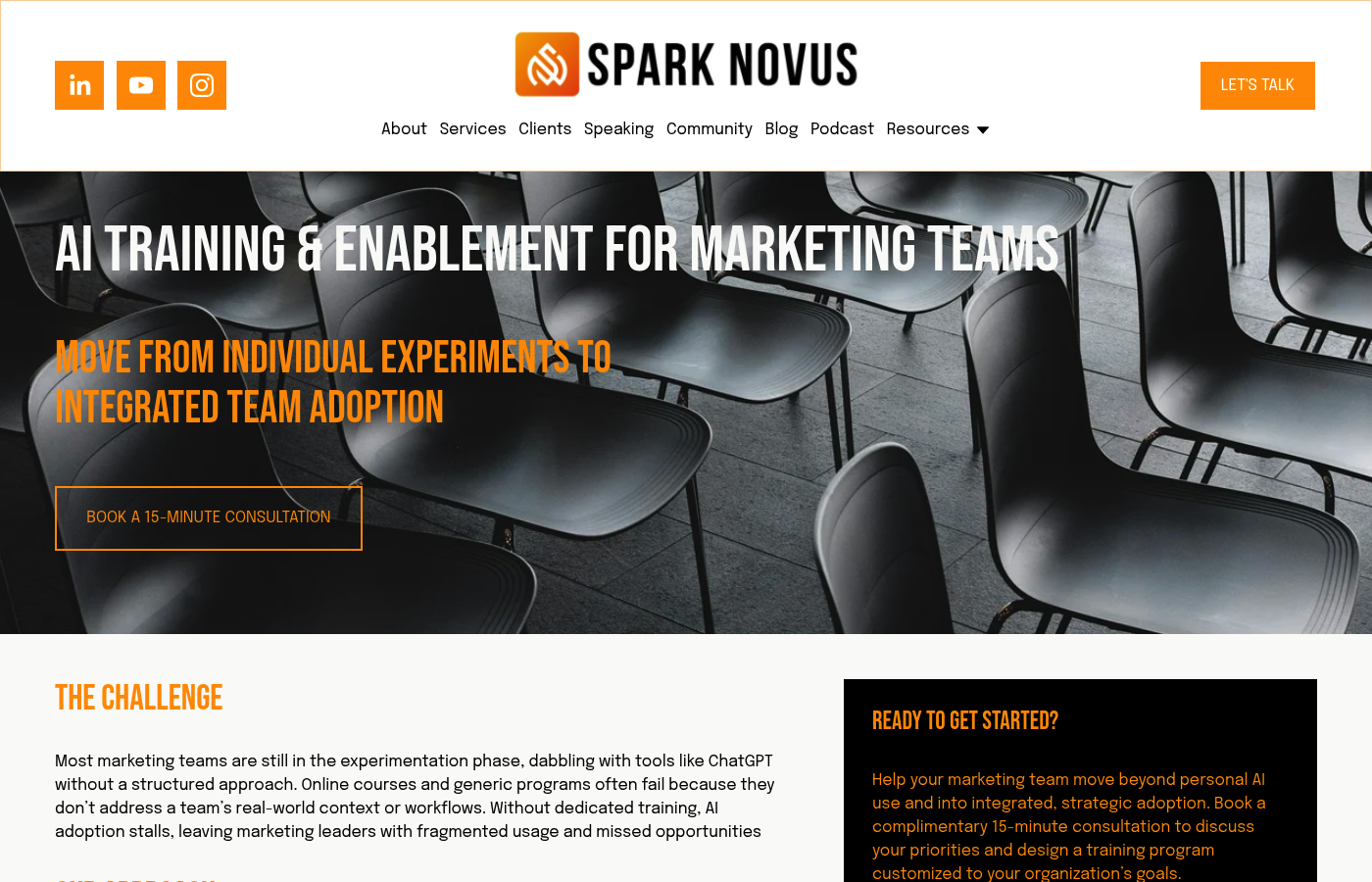 Spark Novus as an AI consulting agency for creative teams