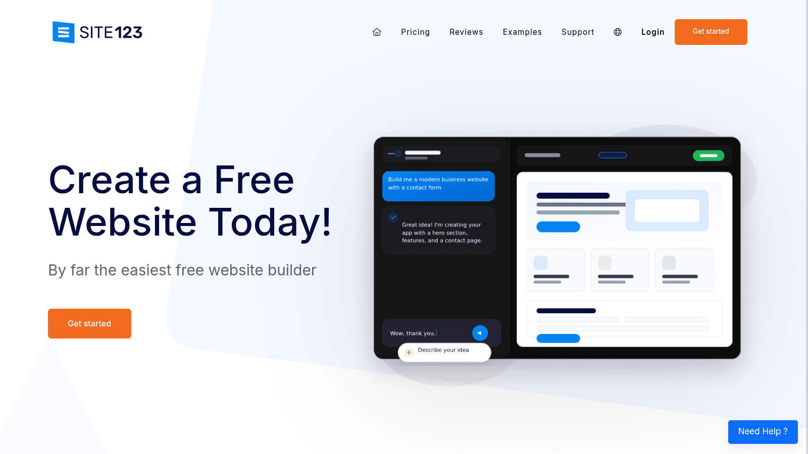 SITE123 as a top 10web alternative