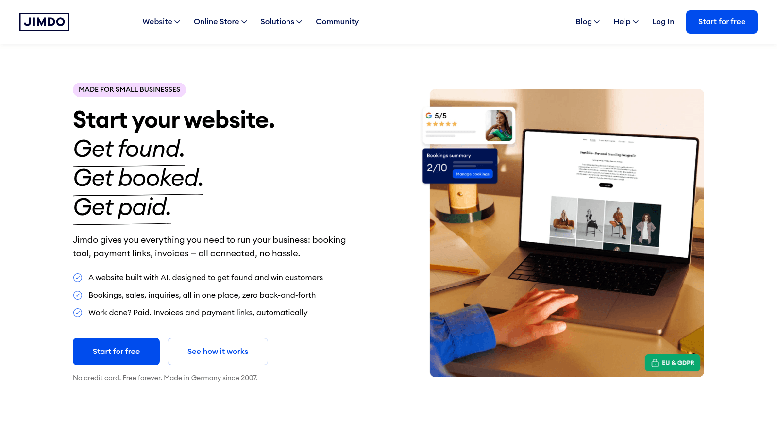 Jimdo as a top 10web alternative
