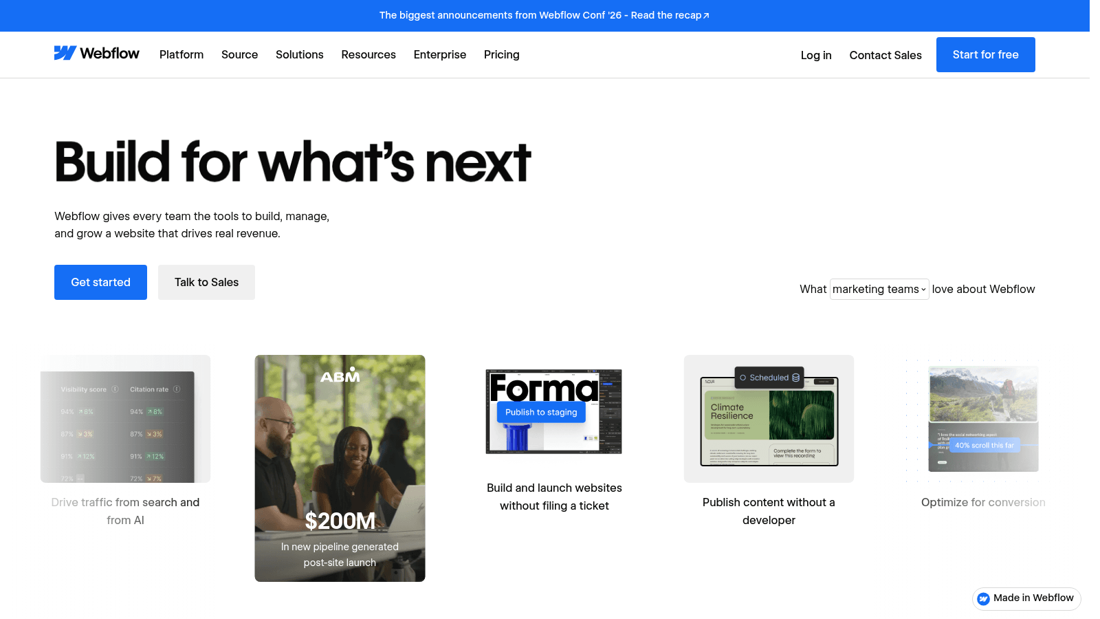 Webflow as one of the best website design tools