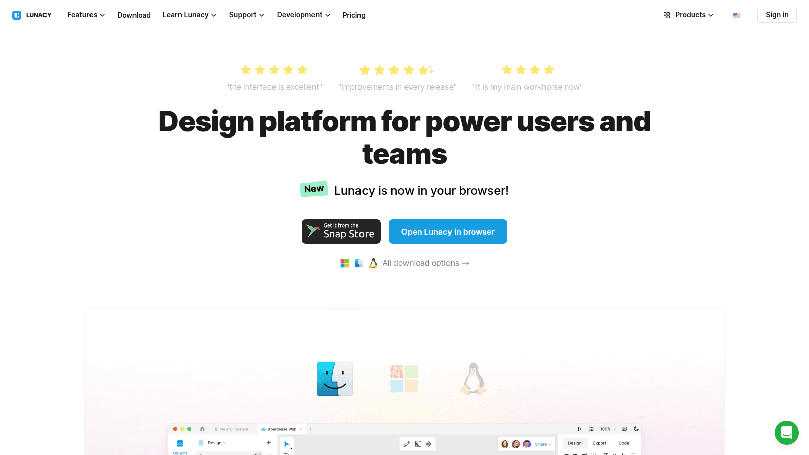 Lunacy as a top UI design tool