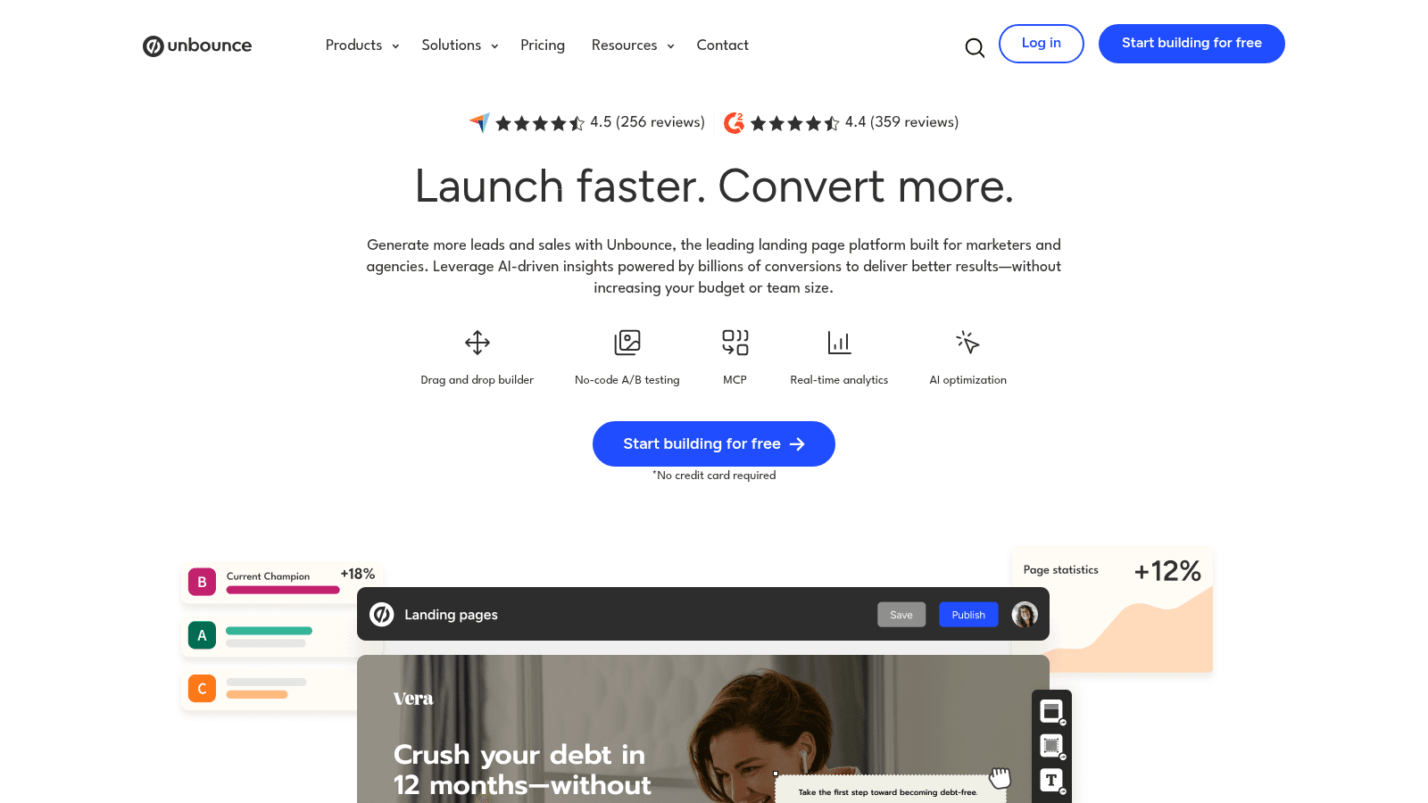 Unbounce as a top webflow alternative