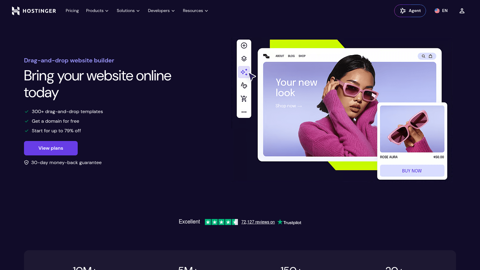 Hostinger as a top website builder