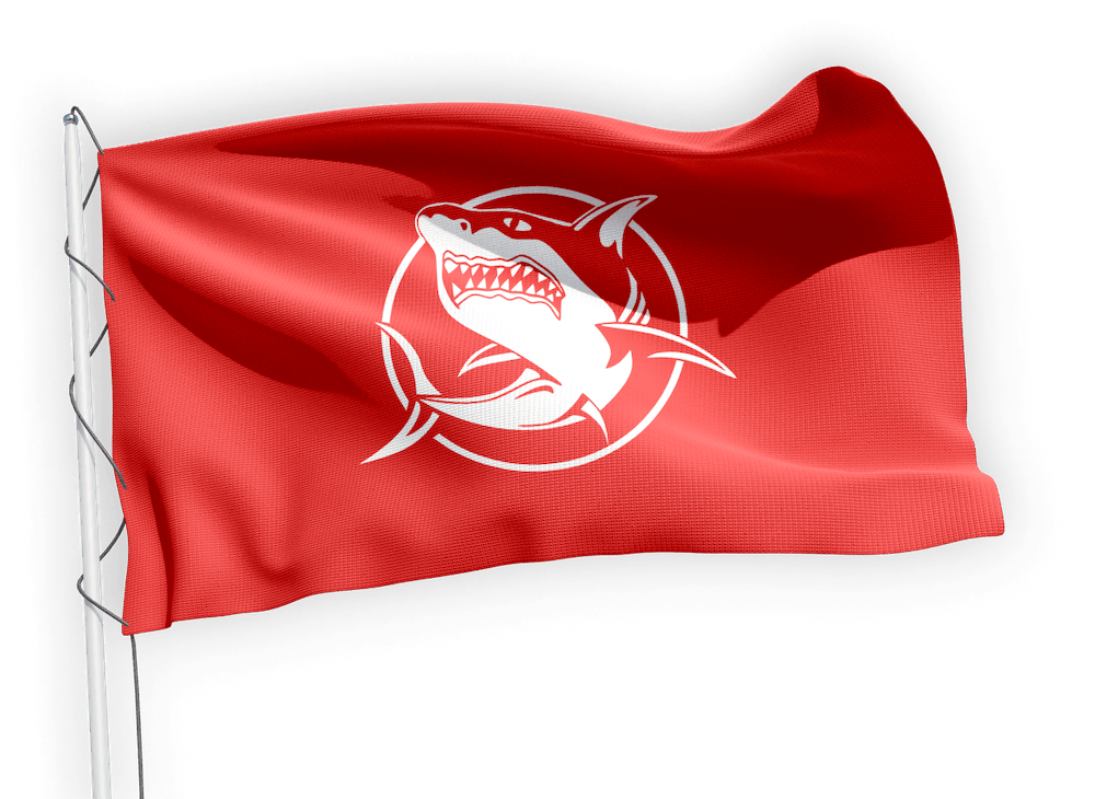 Sorrento Sharks Football & Netball Club flag flying in the wind