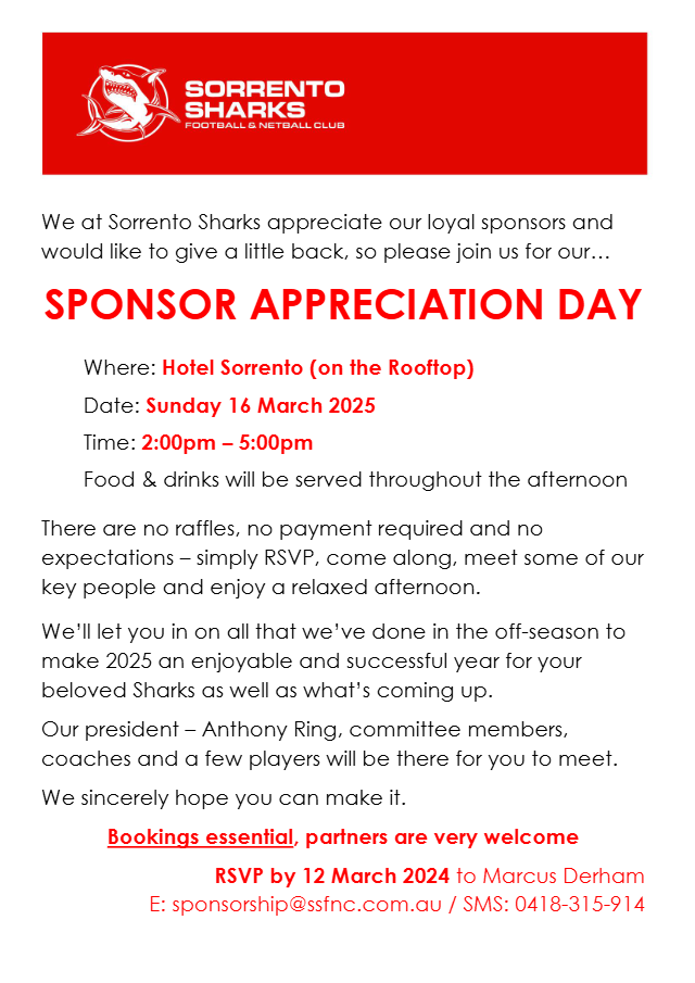 Sponsors Appreciation Day