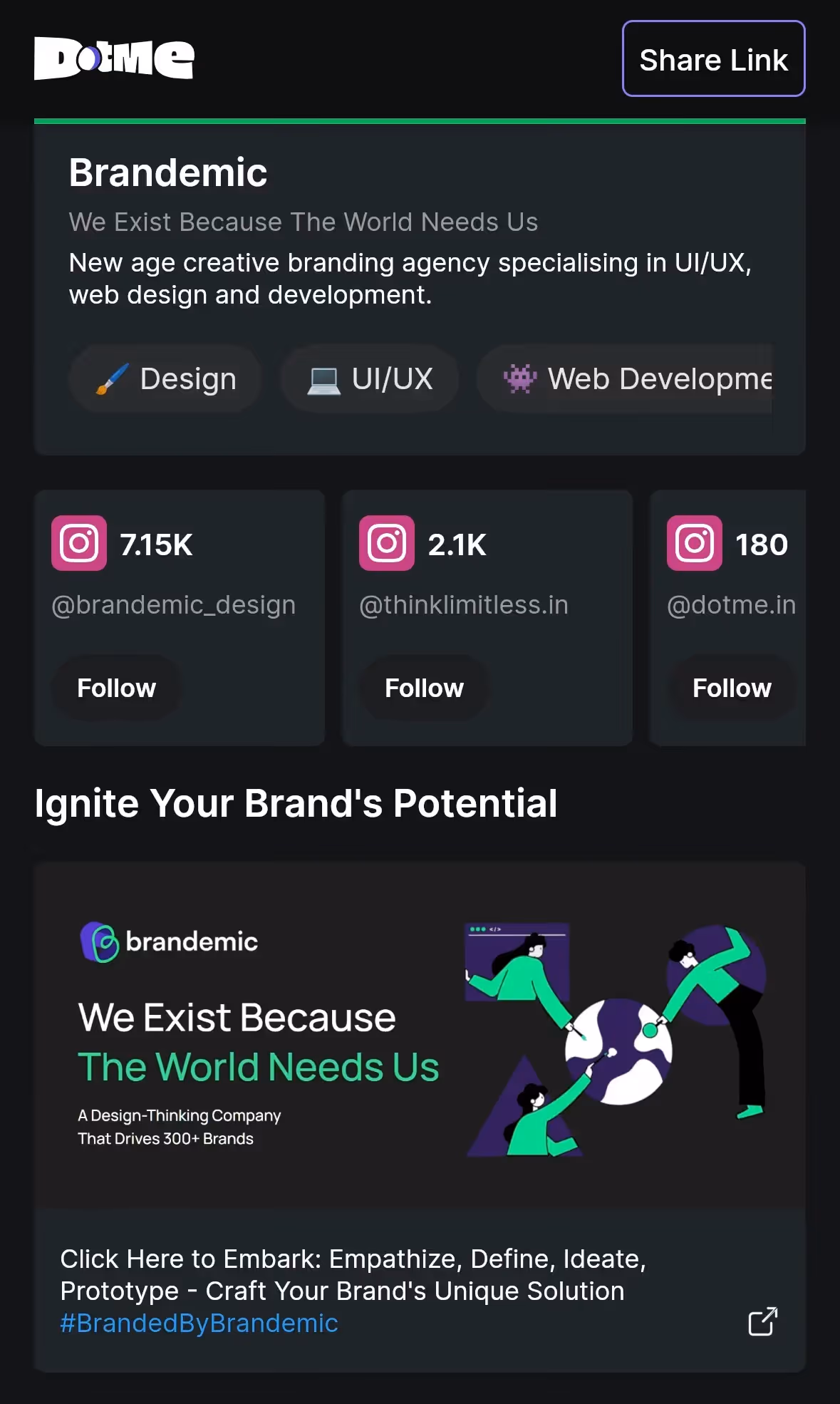 Direct Followers to Multiple Social Media Accounts - Dotme