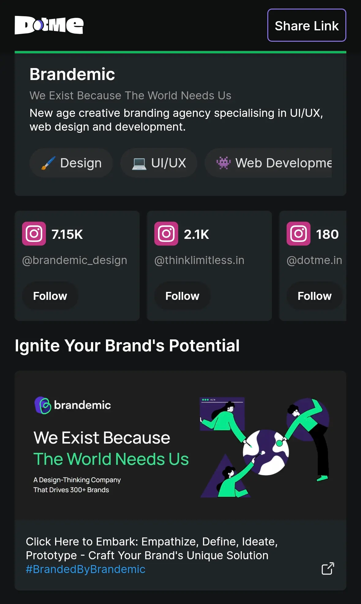 Direct Followers to Multiple Social Media Accounts - Dotme