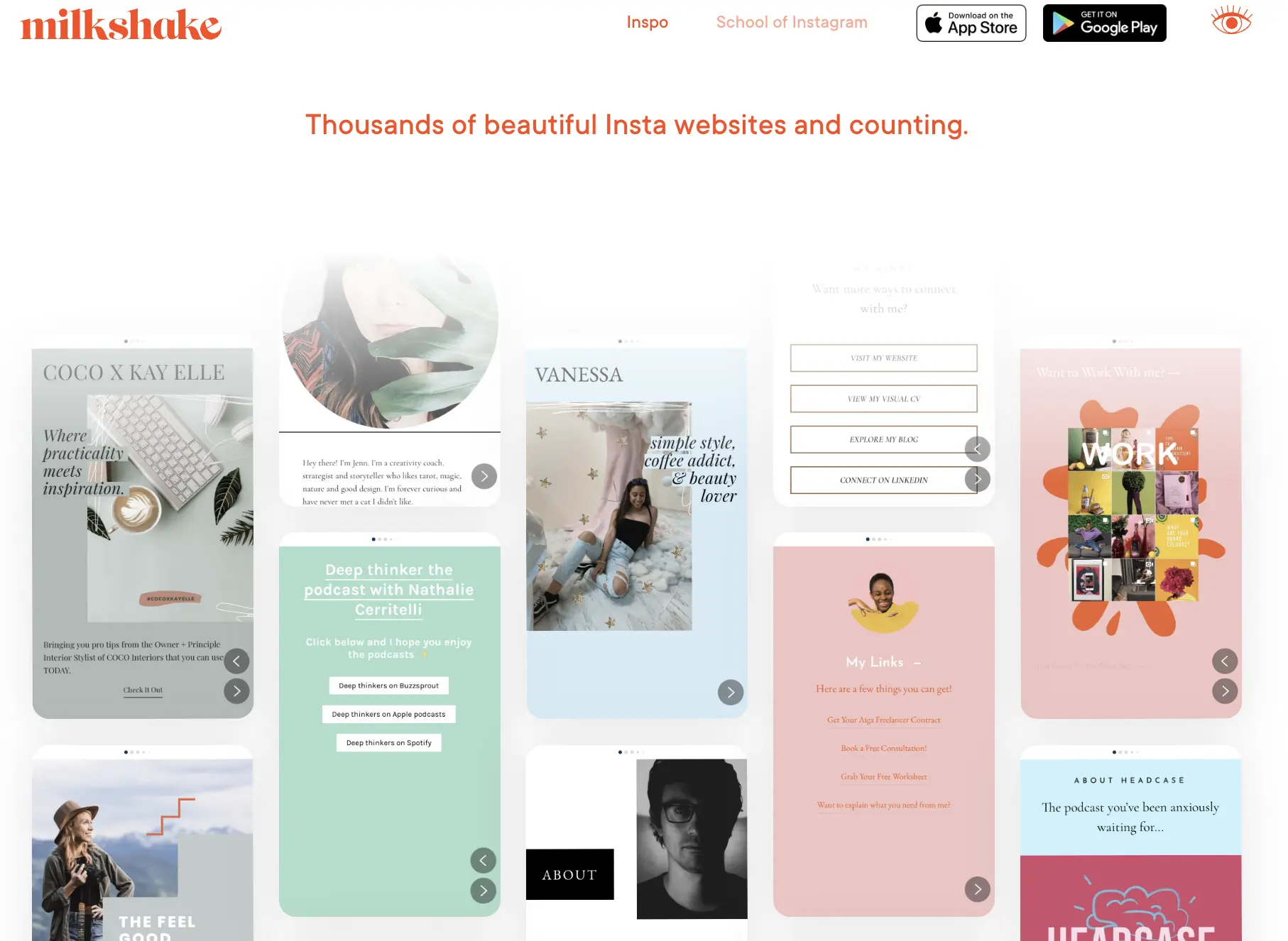 Milkshake - link in bio tool for creators
