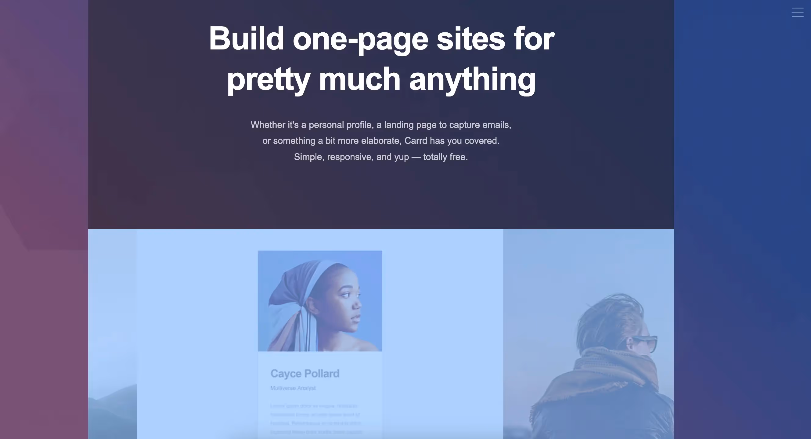 Carrd - link in bio tool