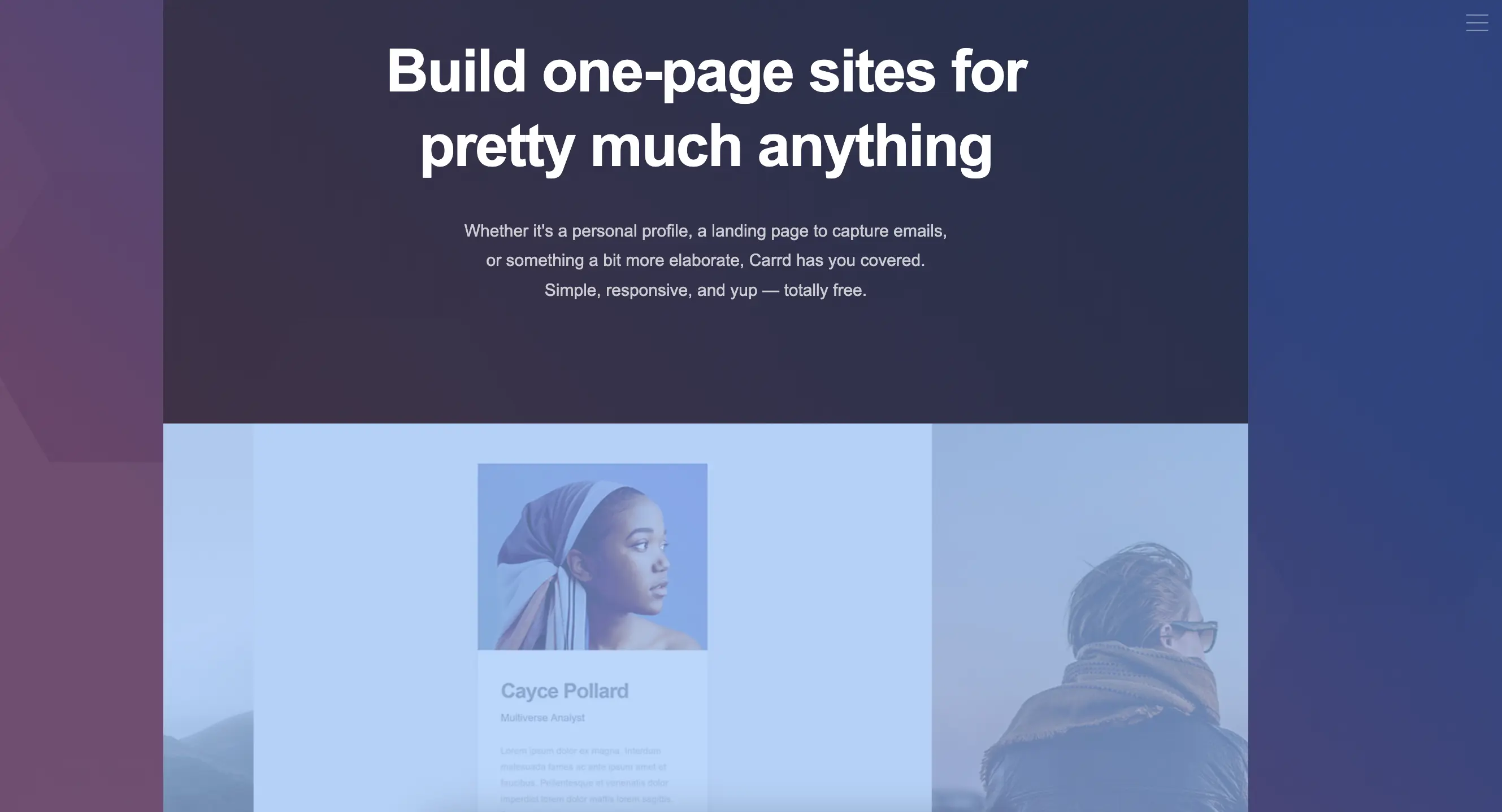 Carrd - link in bio tool