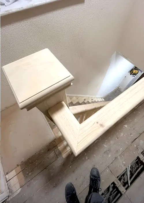 Staircase in the middle of renovation