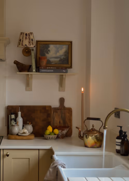 Country kitchen with traditional sink