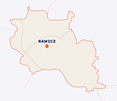 Mapka rozkładu jazdy w gminie Rawicz realizowanego przez Turbo-Trans.