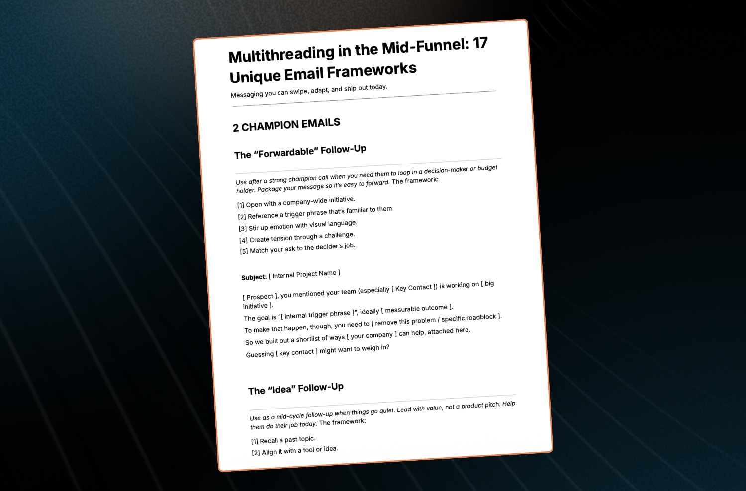 Multithreading in the Mid-Funnel: 17 Unique Email Frameworks