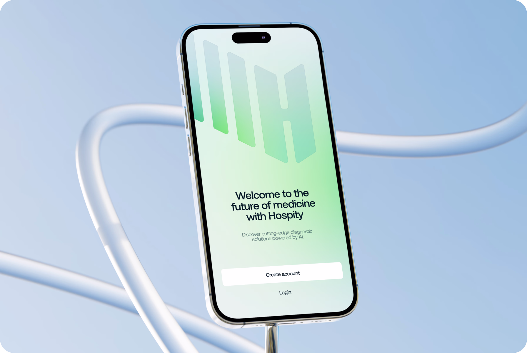 using contrasting colors in the Hospity logo design