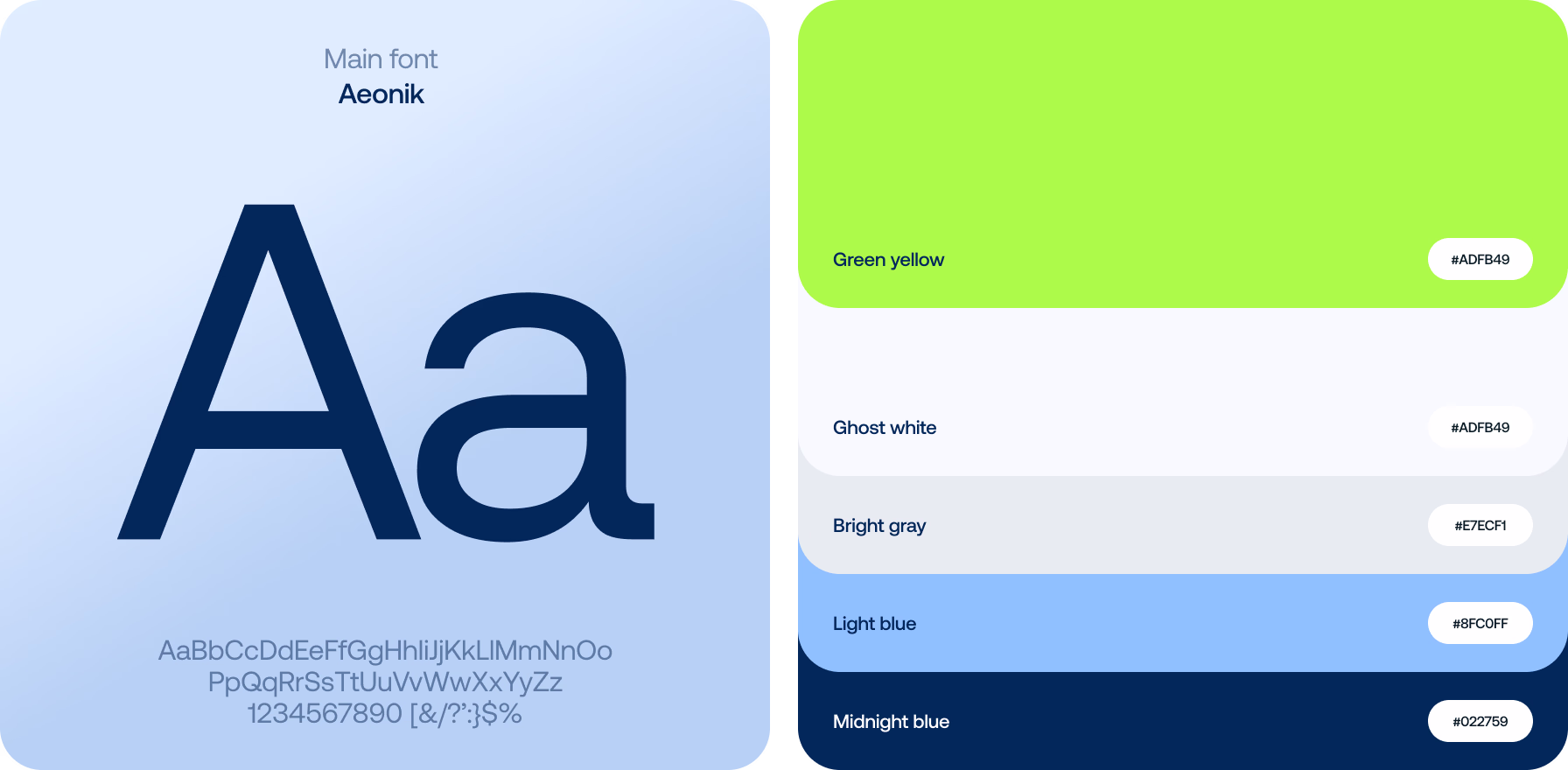 clarity design system with Aeonik font and a mix of colors