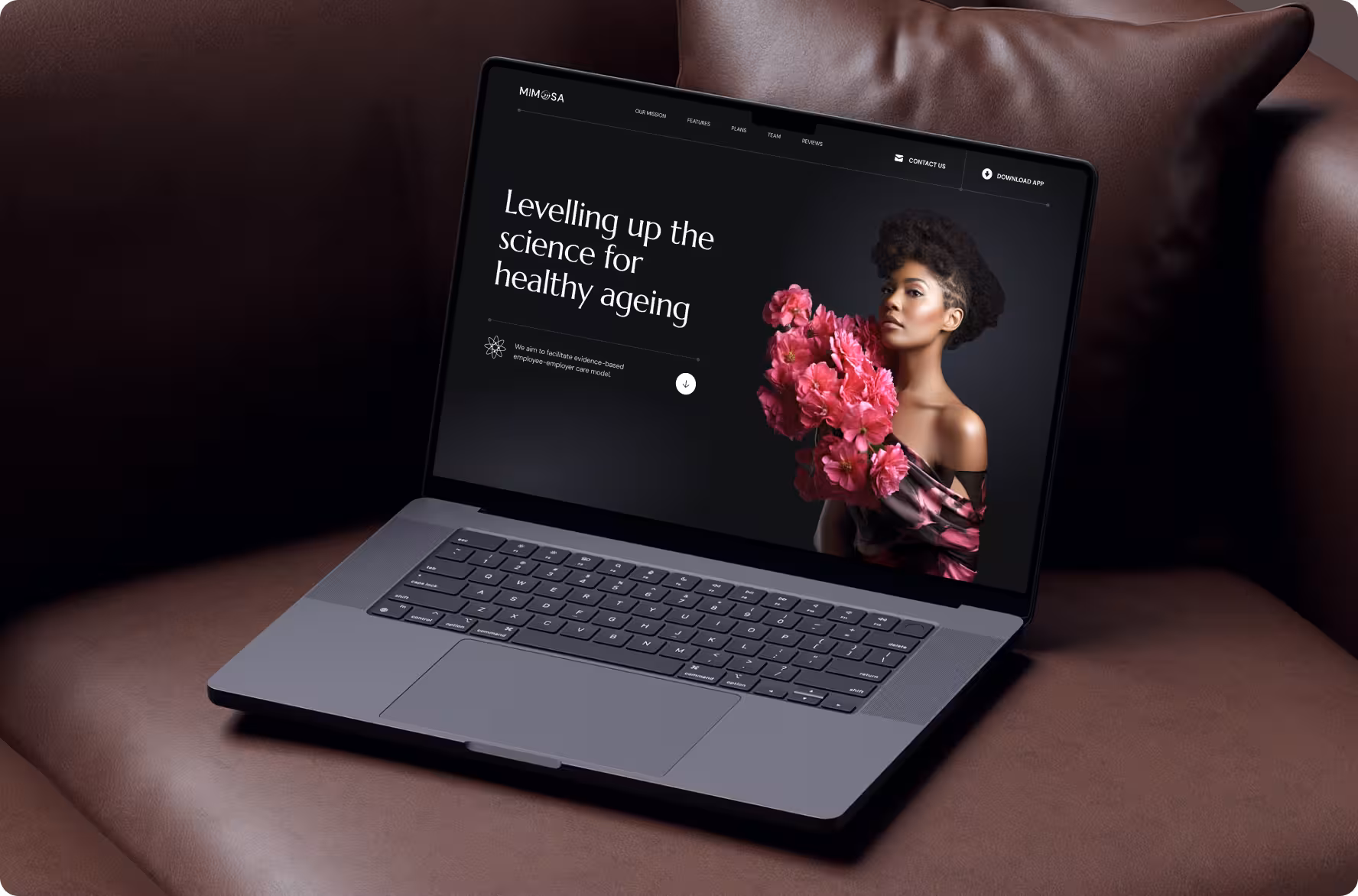 Halo Lab’s web design service for Mimosa digital health landing page