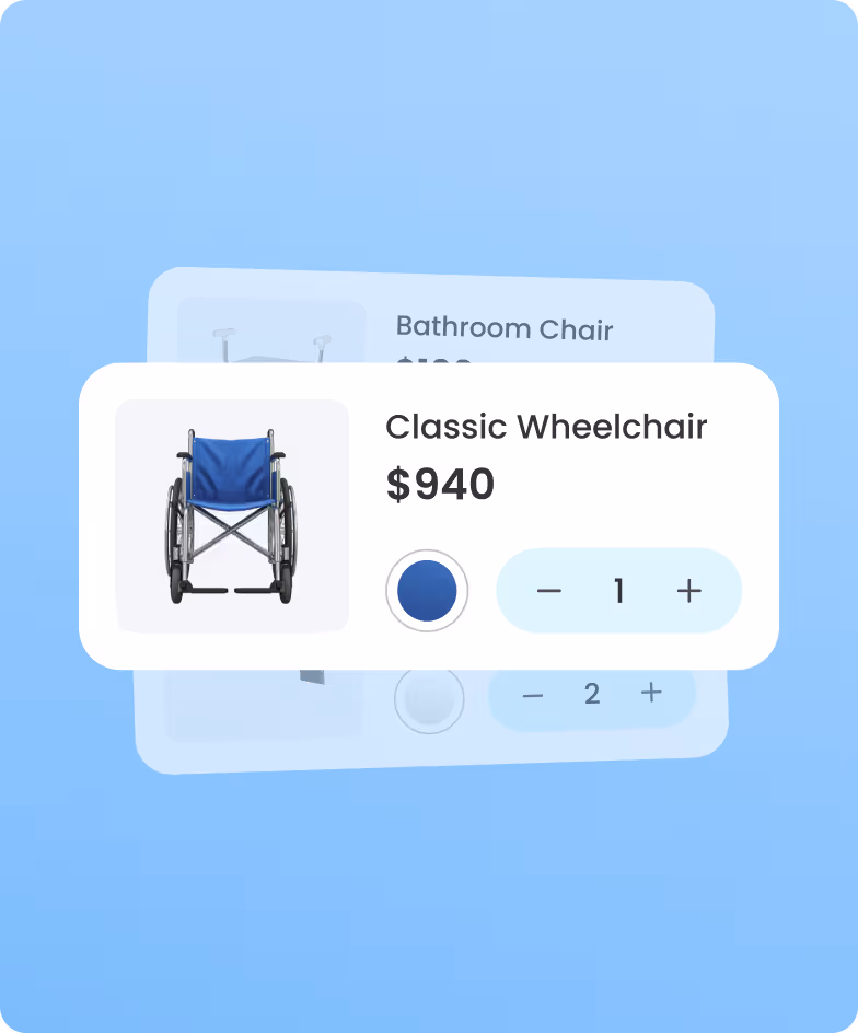 modern medical equipment product card UI design by Halo Lab