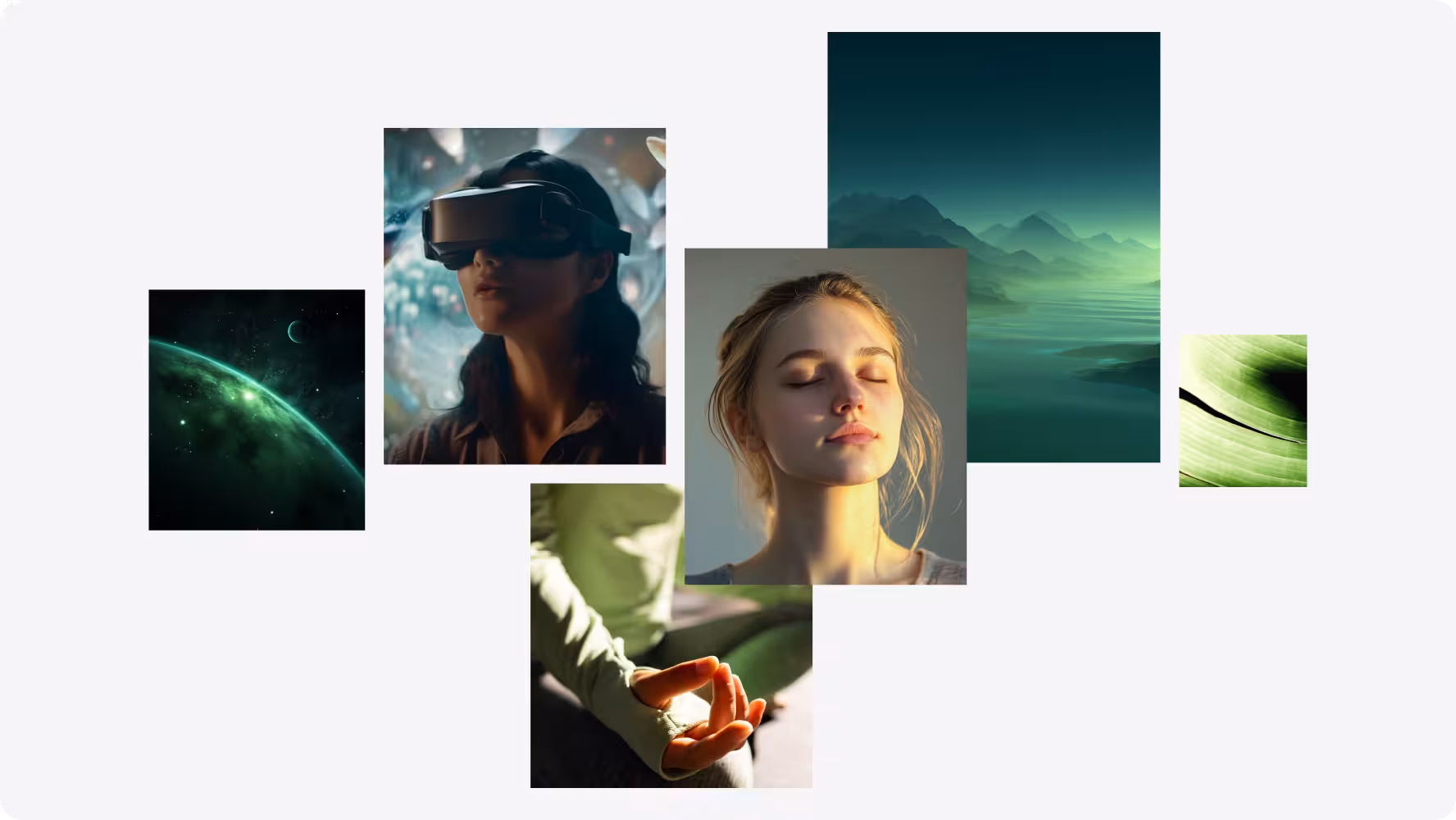 Halo Lab’s brand moodboard for VR mental health product Haven