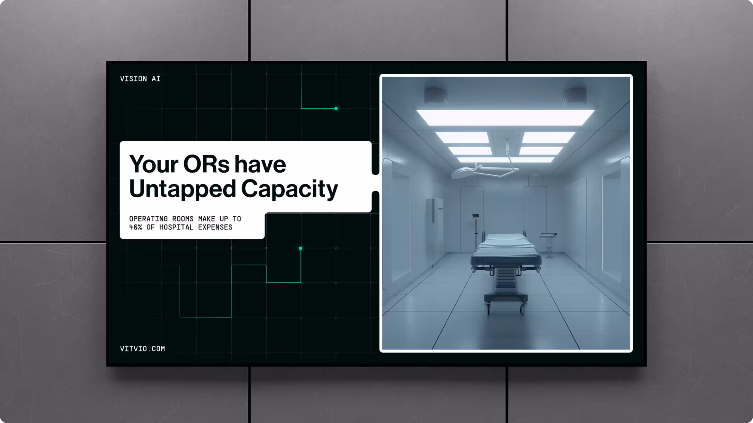 Website hero section for AI operating room platform VitVio by Halo Lab