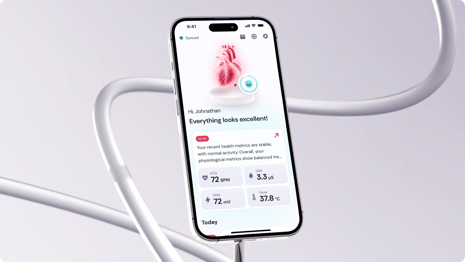 Сardiovascular monitoring app interface by Halo Lab